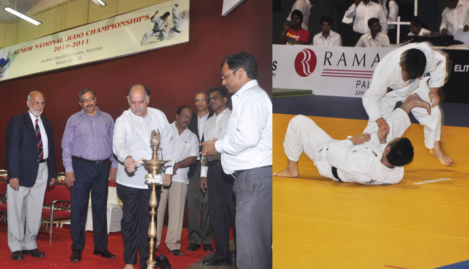 UNION MINSTER OF STATE HOME & TELE COMMUNICATIONS AND IT SHRI.GURUDAS KAMAT INAUGURATION  SENIOR NATIONAL JUDO CHAMPIONSHIP 2010-2011 AT ANDHERI D.N.NAGAR.