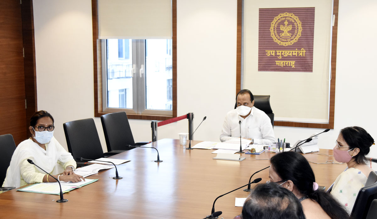 Dy.Chief Minister Ajitdada Pawar & Minister Varshatai Gaikwad Meeting at Mantralaya.