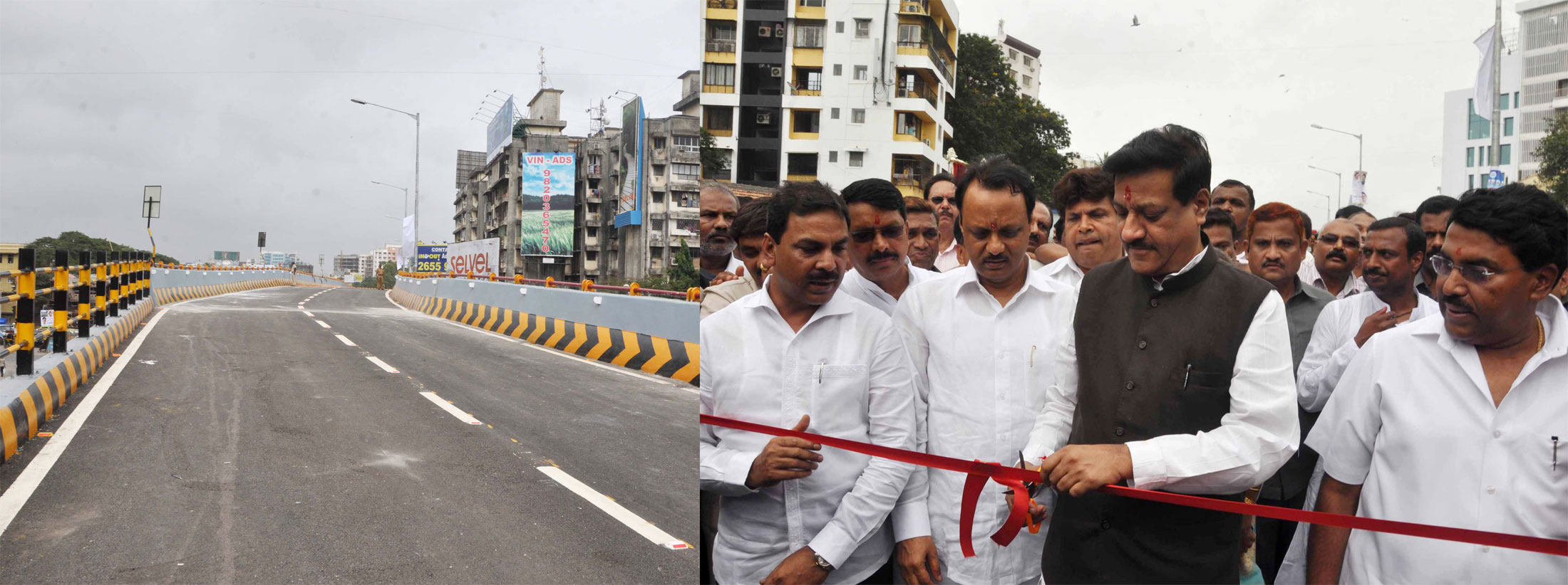 INAUGURATION CEREMONY OF BARFIWALA FLY OVER ON OCCASION CHIEF MINISTER PRITHVIRAJ CHAVAN & DY CHIEF MINISTER AJITDADA PAWAR AT ANDHERI WEST.