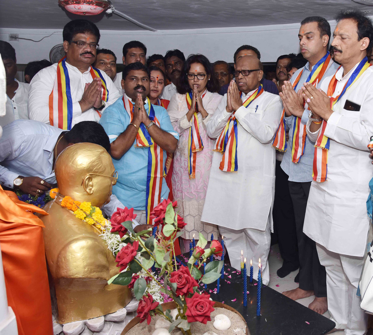 Newly Appointed Mumbai Congress President Milind Deora for Blessing at Chaiyabhoomi Dadar.
