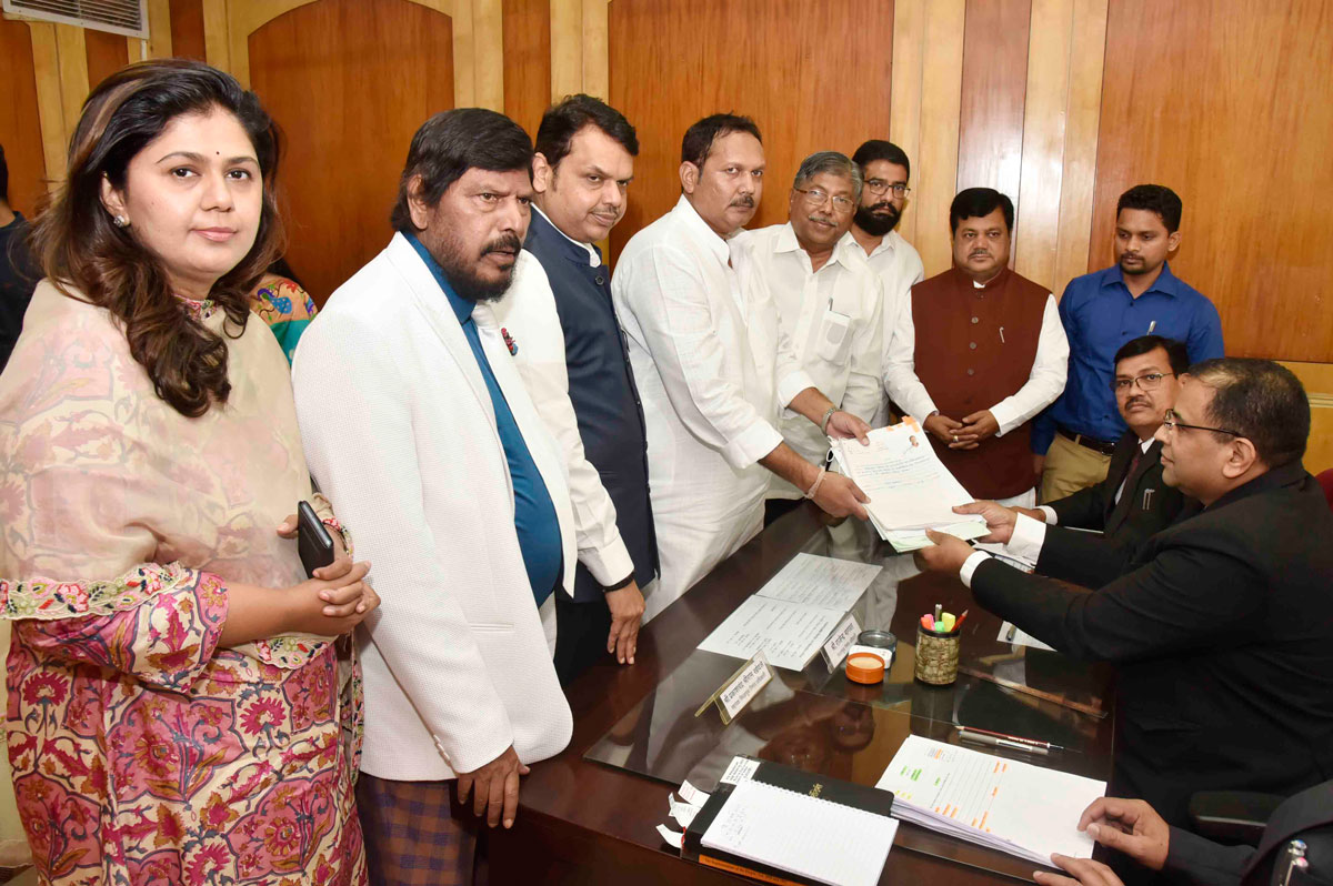 BJP Rajysabha Candidate Udyanraje Bhosle Form Nomination at Vidhan Bhavan.