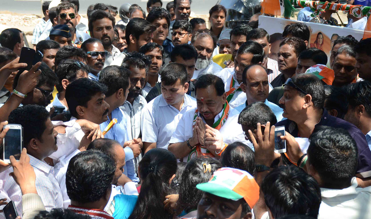 176-Bandra(E) Assembly Constituency Congress-NCP Candidate Narayanrao Rane Rally From Golibar To Hanuman Tekri Kherwadi Bandra.