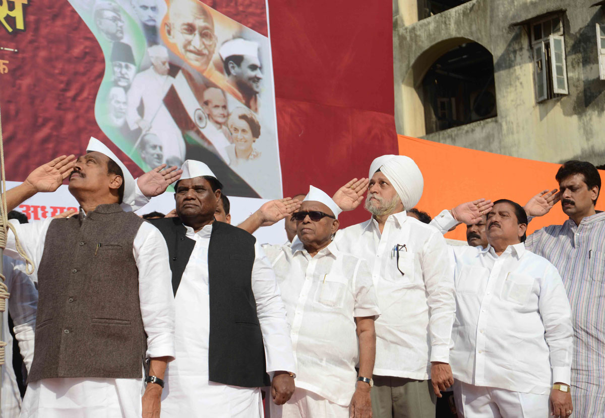 Mumbai Congress Celebrates 129th Year of Indian National Congress Foundation Day at Tejpal Hall Mumbai.