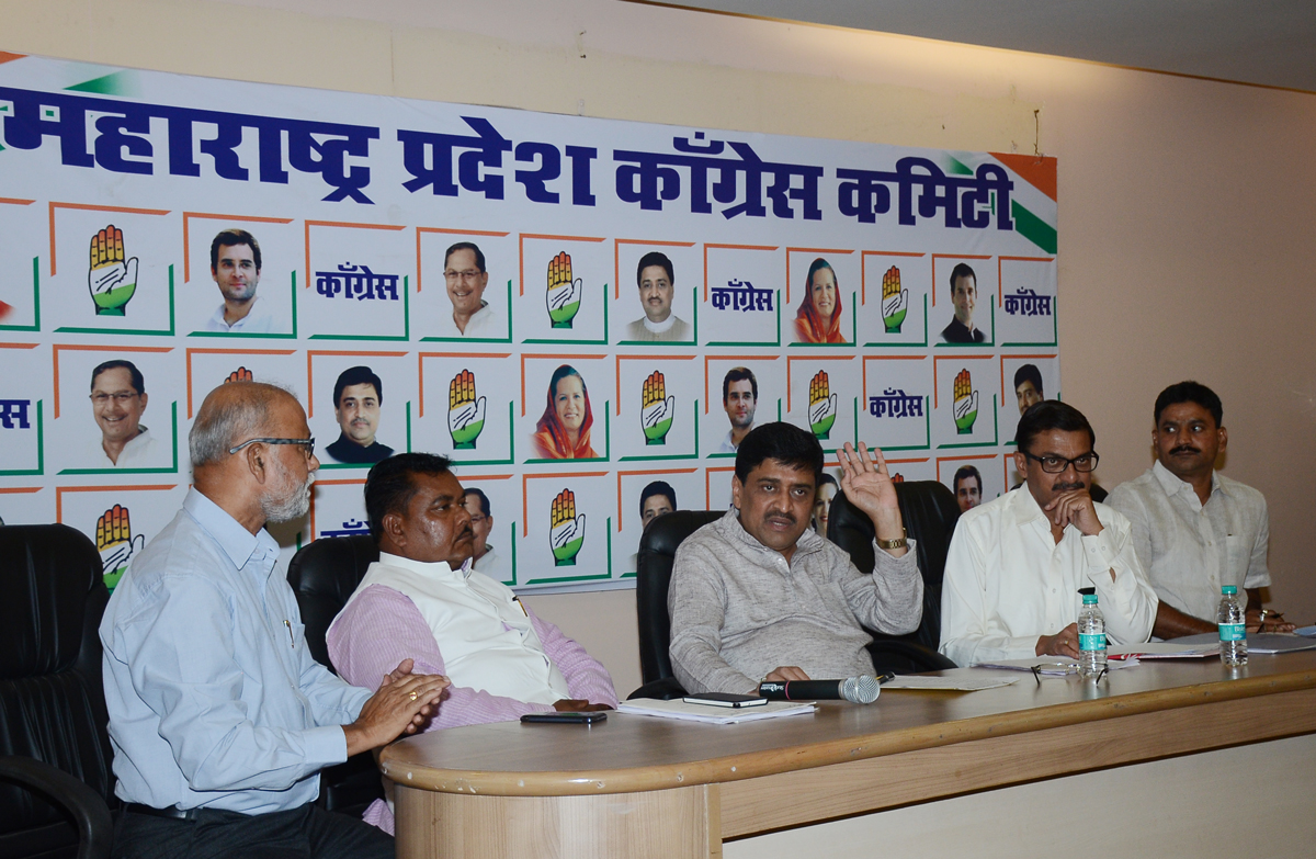 MPCC President & Ex.Chief Minister Ashokrao Chavan at Gandhi Bhavan in Mumbai.