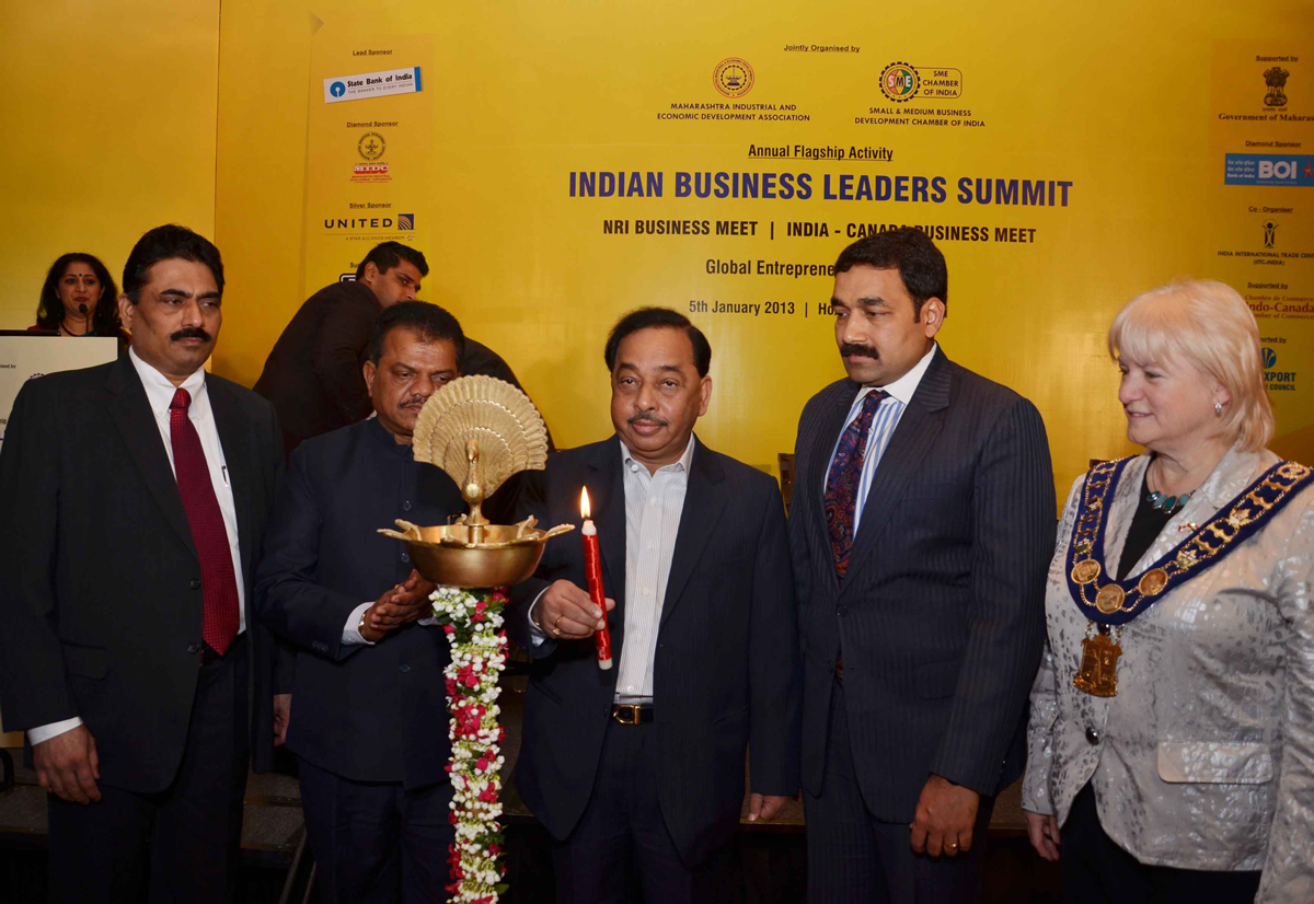 MINISTER OF INDUSTRIES NARAYANRAO RANE IN INDIAN BUSINESS LEADERS AT BKC BANDRA.