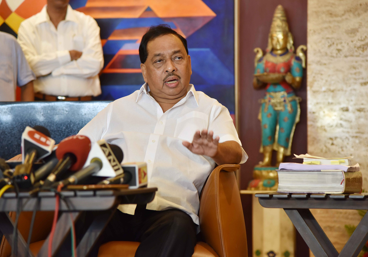 Ex.Chief Minister & MP Narayanrao Rane Press Conference at his Residence at Juhu .