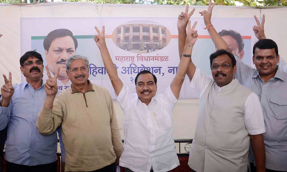 BJP,SHIVSENA,RPI & MNS opposition party Leader's Press conference at Nagpur Ravi bhavan on winter session.