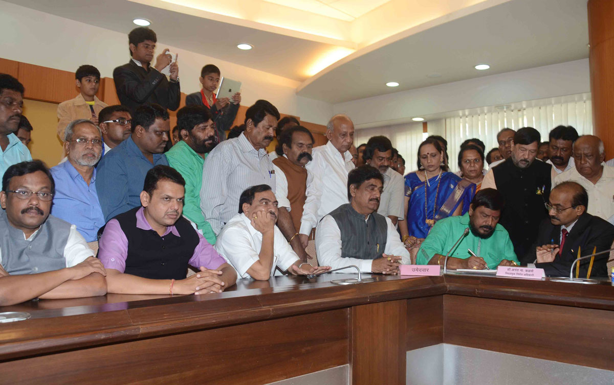 Mahayuti Candidate RPI Chief Ramdas Athawale Filled Rajya Sabha (MP) Nomination Form at Vidhan Bhavan.