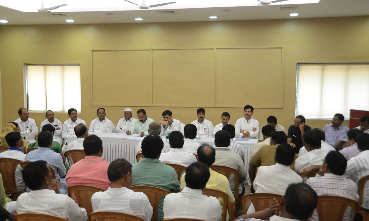 MPCC President & Ex.Chief Minister Ashokrao Chavan at Dadar Tilak Bhavan in Mumbai.