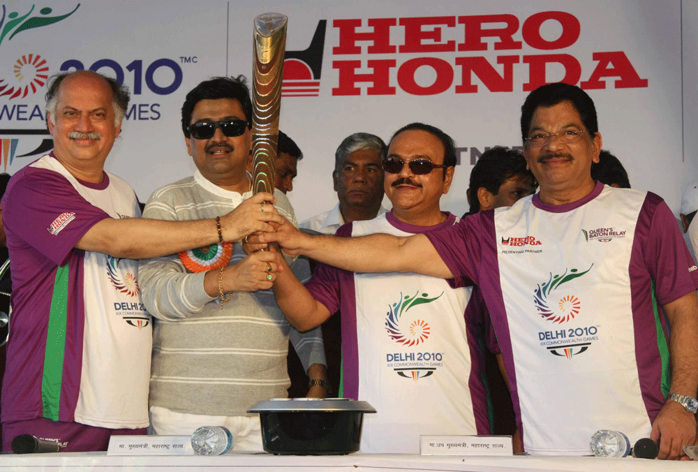 QUEENS BATON RELAY IN MUMBAI AT GATEWAY OF INDIA.
