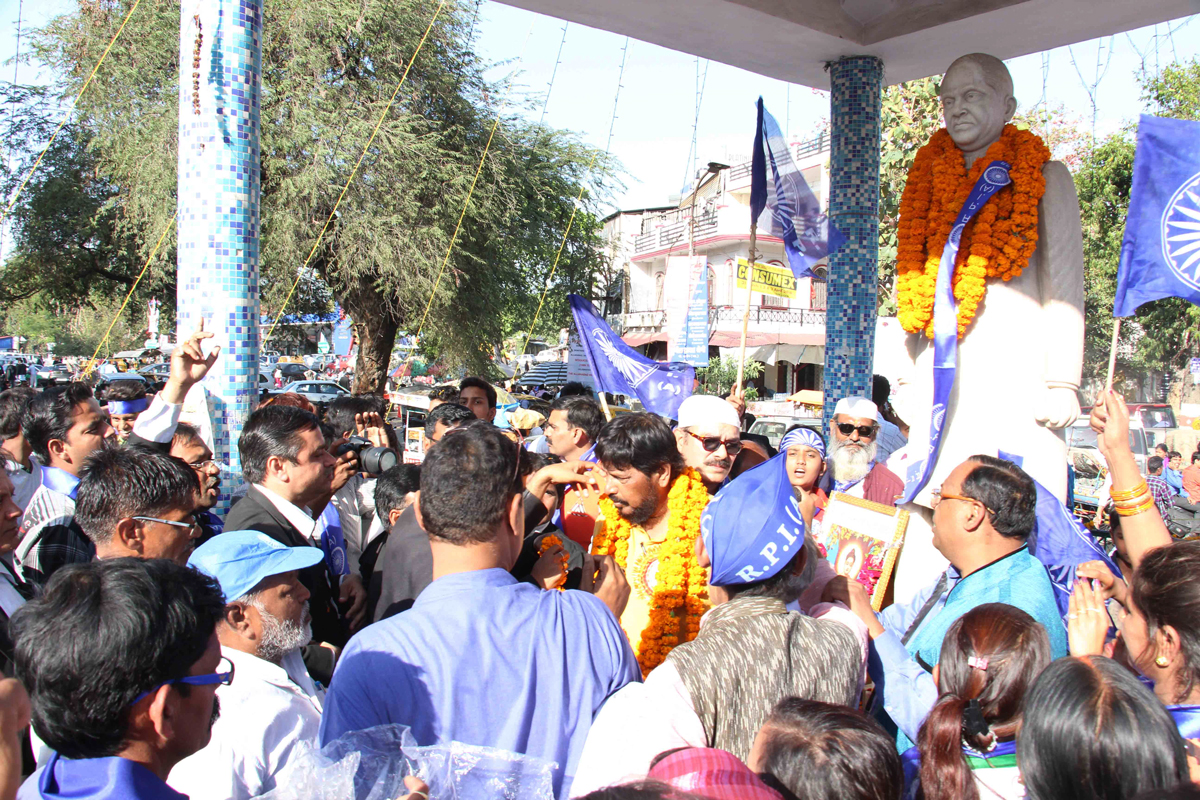 MP & RPI President Ramdas Athawale Bharat Bhim Yatra at Allahabad UP.