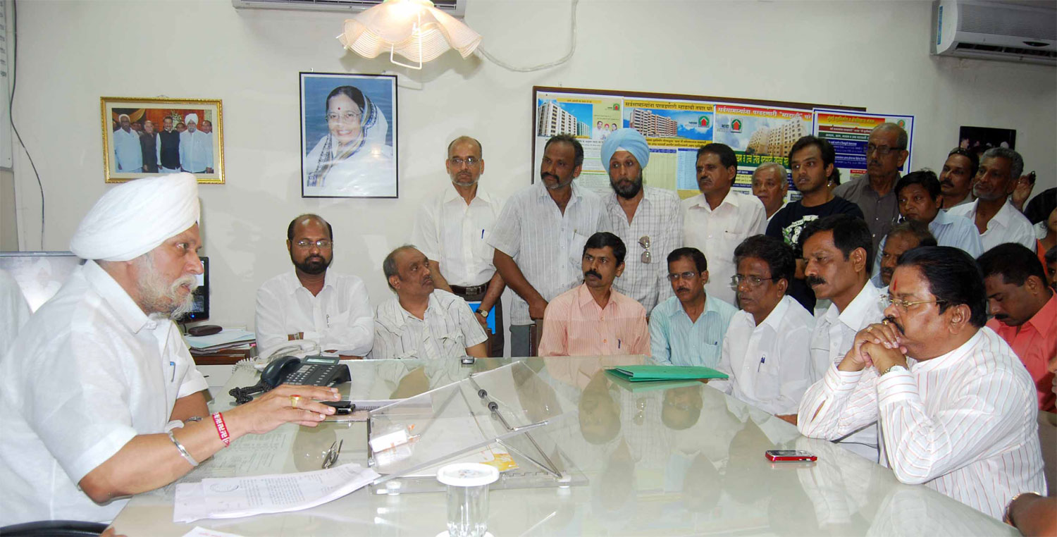 MUMBAI MAHADA BORD PRESIDENT AMARJIT SINGH MANHAS AT MAHADA OFFICE.