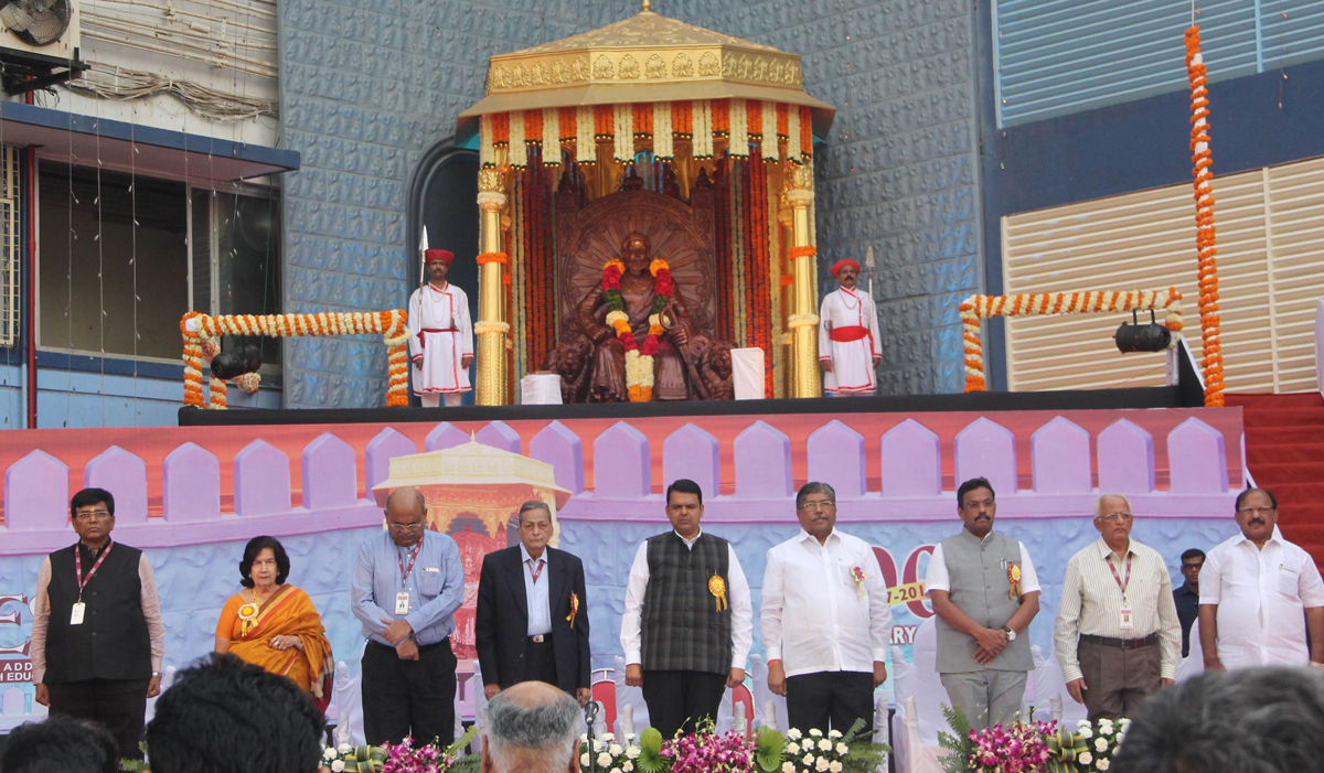 Chief Minister Devendra Fadnavis at IES Raja Shivaji Vidyalay at Dadar.