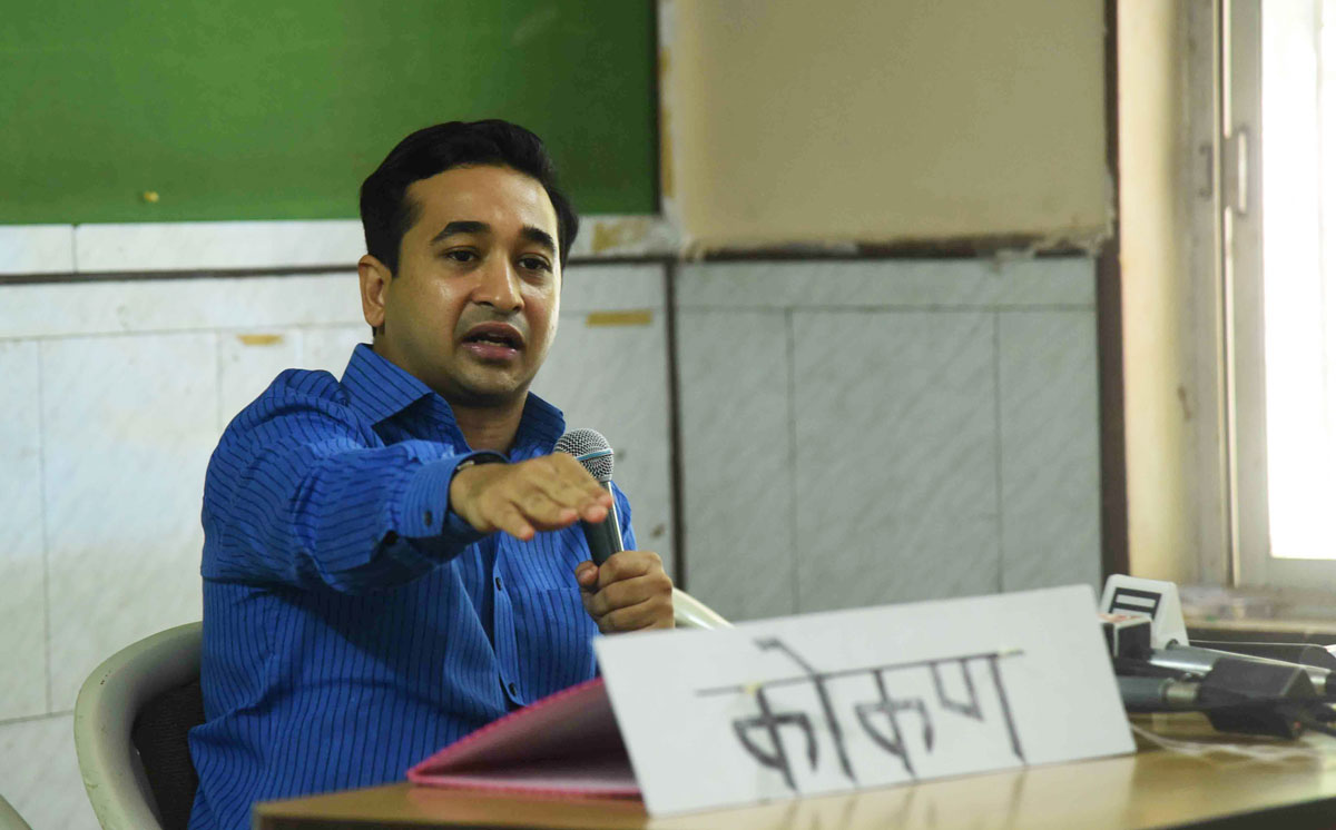 MLA Nitesh Narayanrao Rane Press Conference at Mumbai Marathi Patarkar Sangh.
