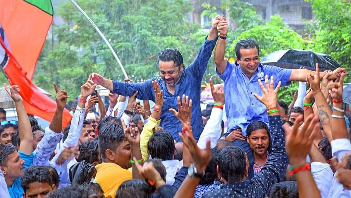 Nitesh Rane Win Celebration at Kankavli.