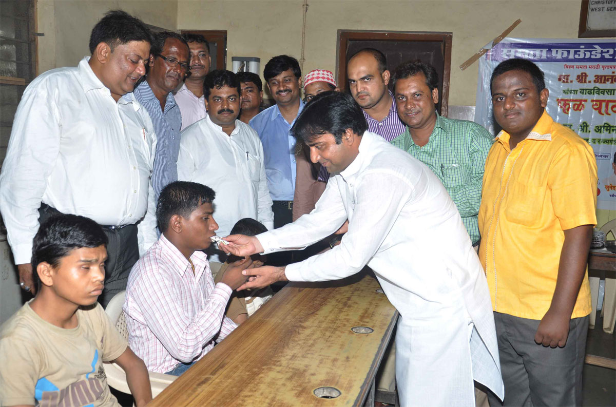 BIRTHDAY CELEBRATION OF SAMATA FOUNDATION PRESIDENT ANAND MORE IN BLIND SCHOOL AT COTTON GREEN.