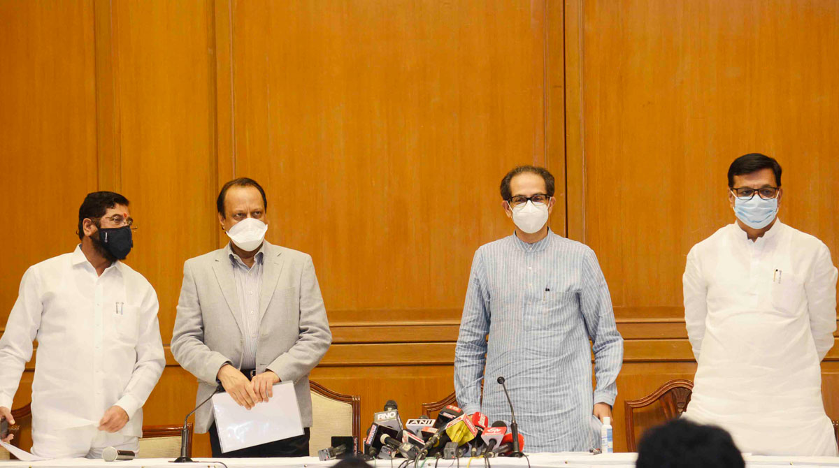 Chief Minister Uddhav Thackarey arranged Tea Party before Winter Assembly Session at Vidhan Bhavan Mumbai for Mahavikas Aghadi Ministers followed by  Press Conference at Sahyadri Guest House at Malabar Hill.