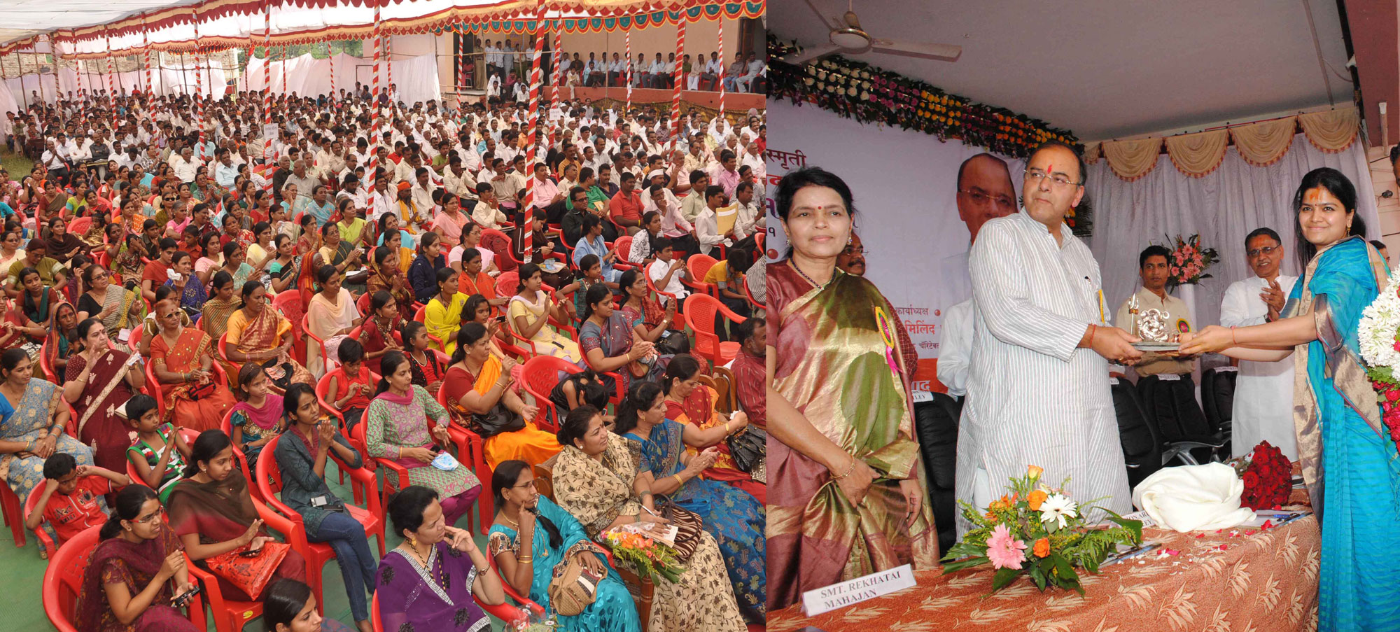 BJP SENIOR LEADER ARUN JETHLI & BJP YUVA LEADER POONAM MAHAJAN AT USMANABAD.