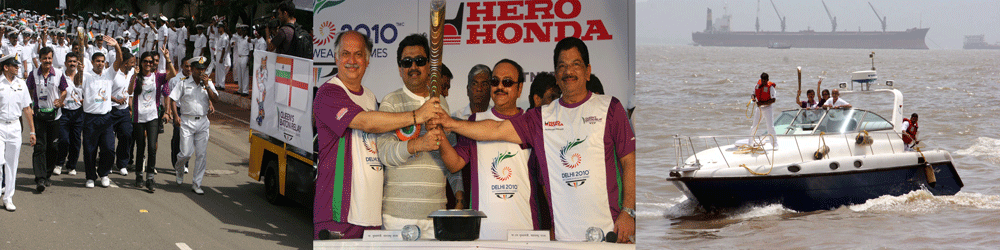 QUEENS BATON RELAY IN MUMBAI AT GATEWAY OF INDIA.