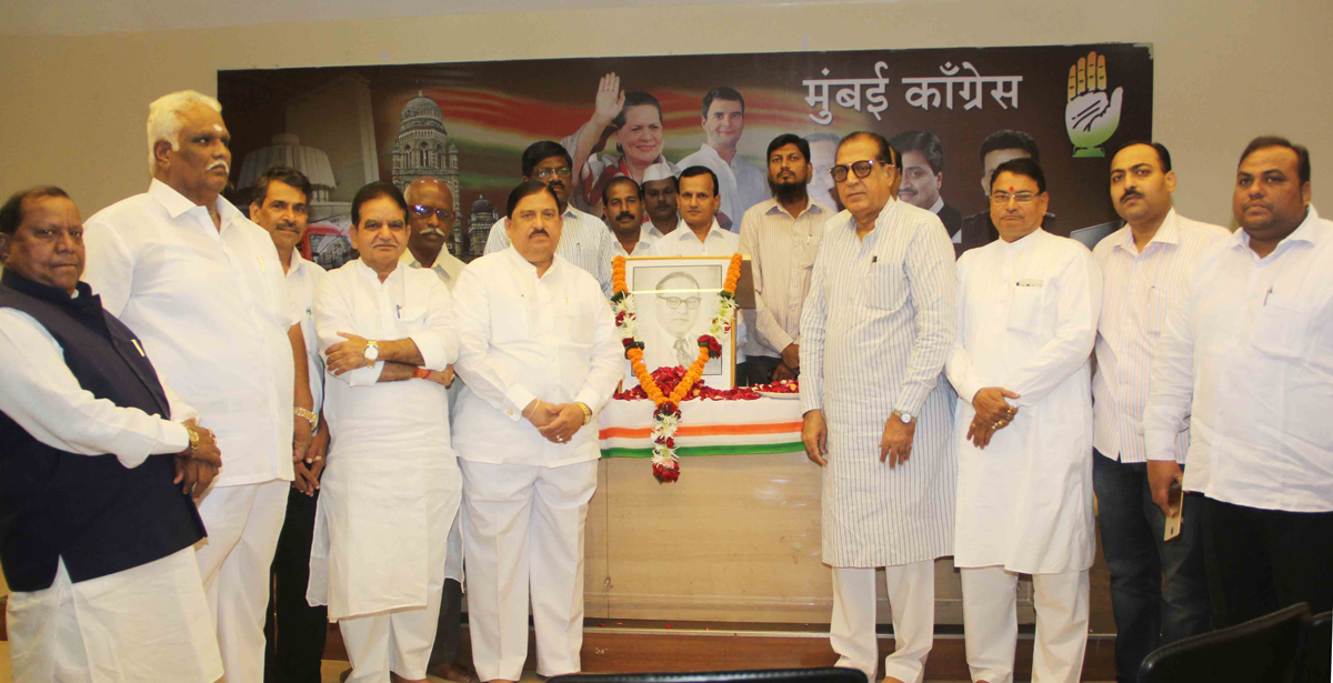 Mumbai Congress Leader's  Tribute to Bharat Ratna Dr.Babasaheb Ambedkar on Mahaparinirvan Din at Rajiv Gandhi Bhavan Azad Maidan.