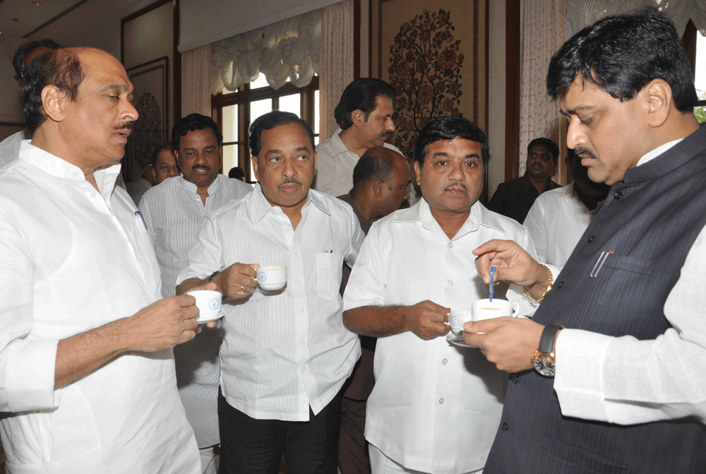 TEA PARTY BY CM.ASHOK CHAVHAN AT SAYHADRI GUEST HOUSE.