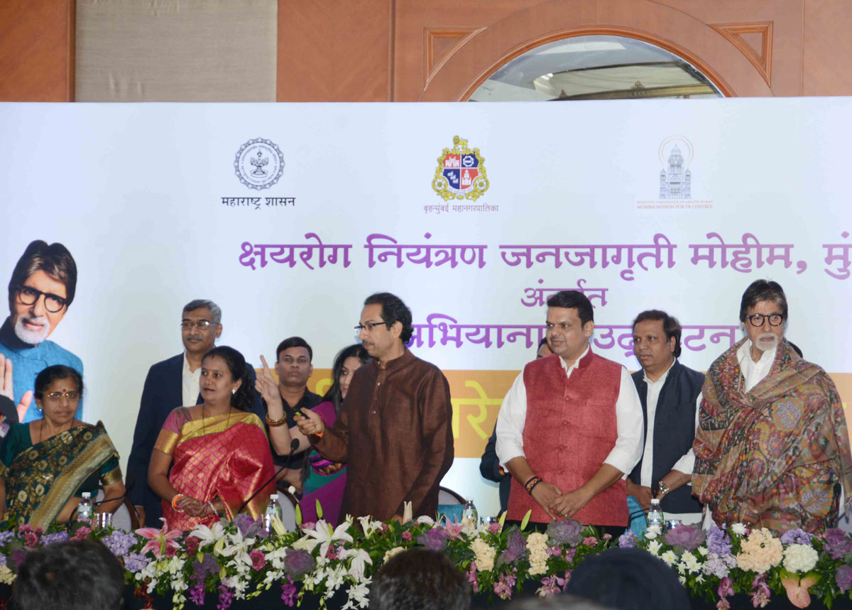 " TB Harega,Desh Jeetega" Campaign Launch at Hotel J.W.Marriot Juhu in Chief Presence of Hon'ble CM Devendra Fadnavis,ShivSena Chief Uddhav Thackeray, Brand Ambassador Cine SuperStar Amitabh Bachchan.