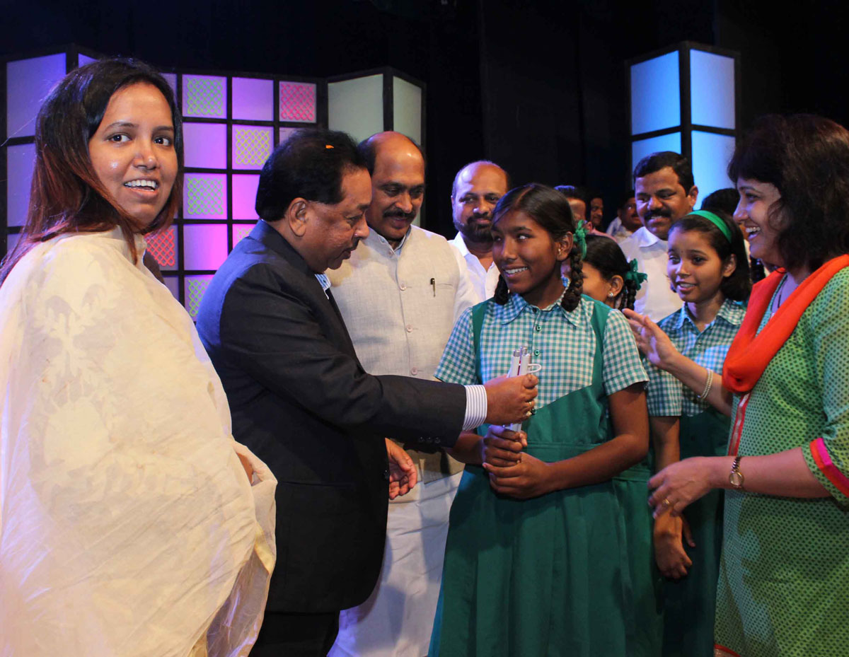 Congress Leader's Narayanrao Rane,Manikrao Thakare & Varshatai Gaikwad at Yeshwant Natya Gruh Dadar.