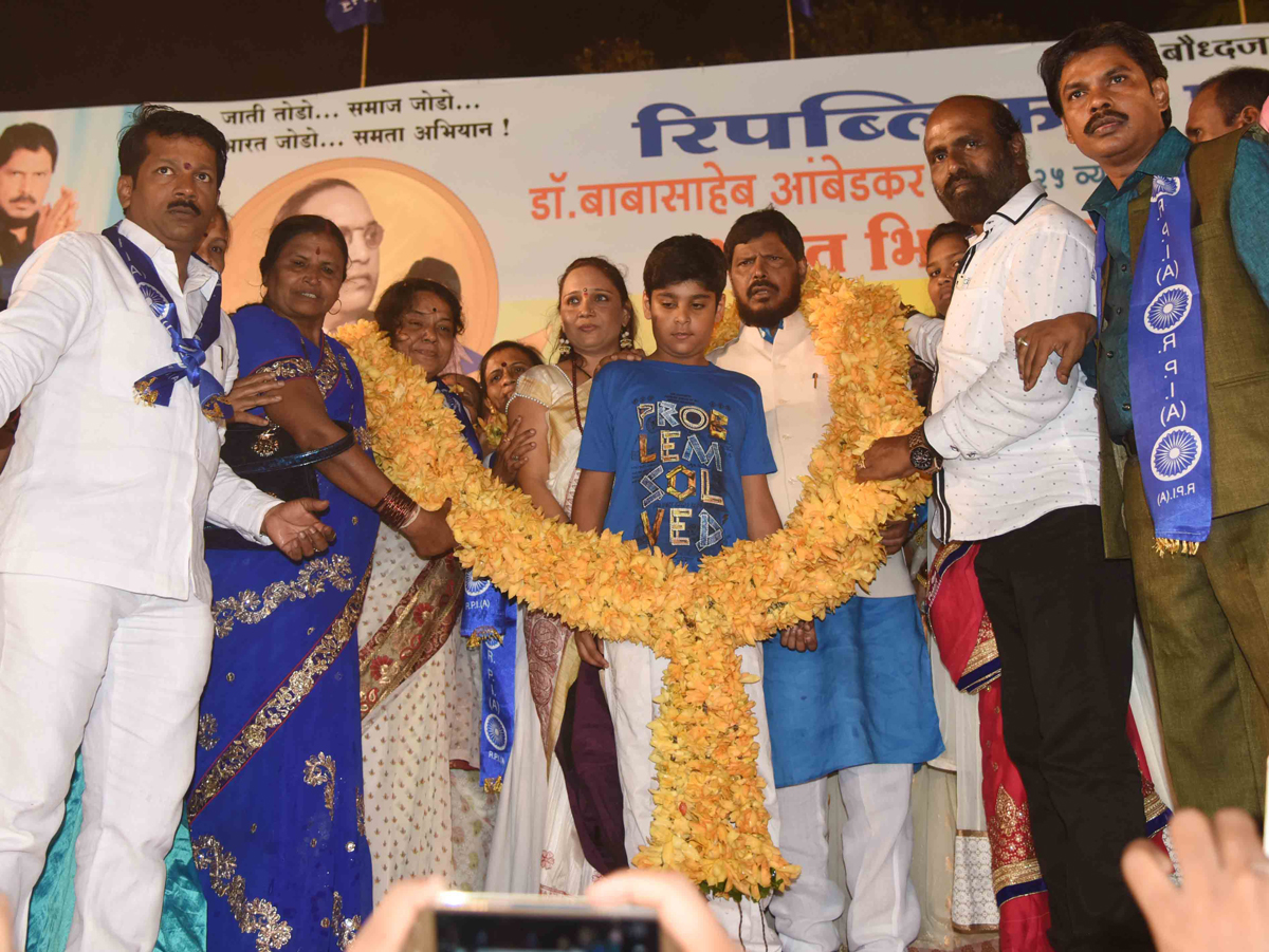 MP & RPI President Ramdas Athawale Bharat Bhim Yatra in Mumbai Rally at Dr.Ambedkar Garden Govandi .