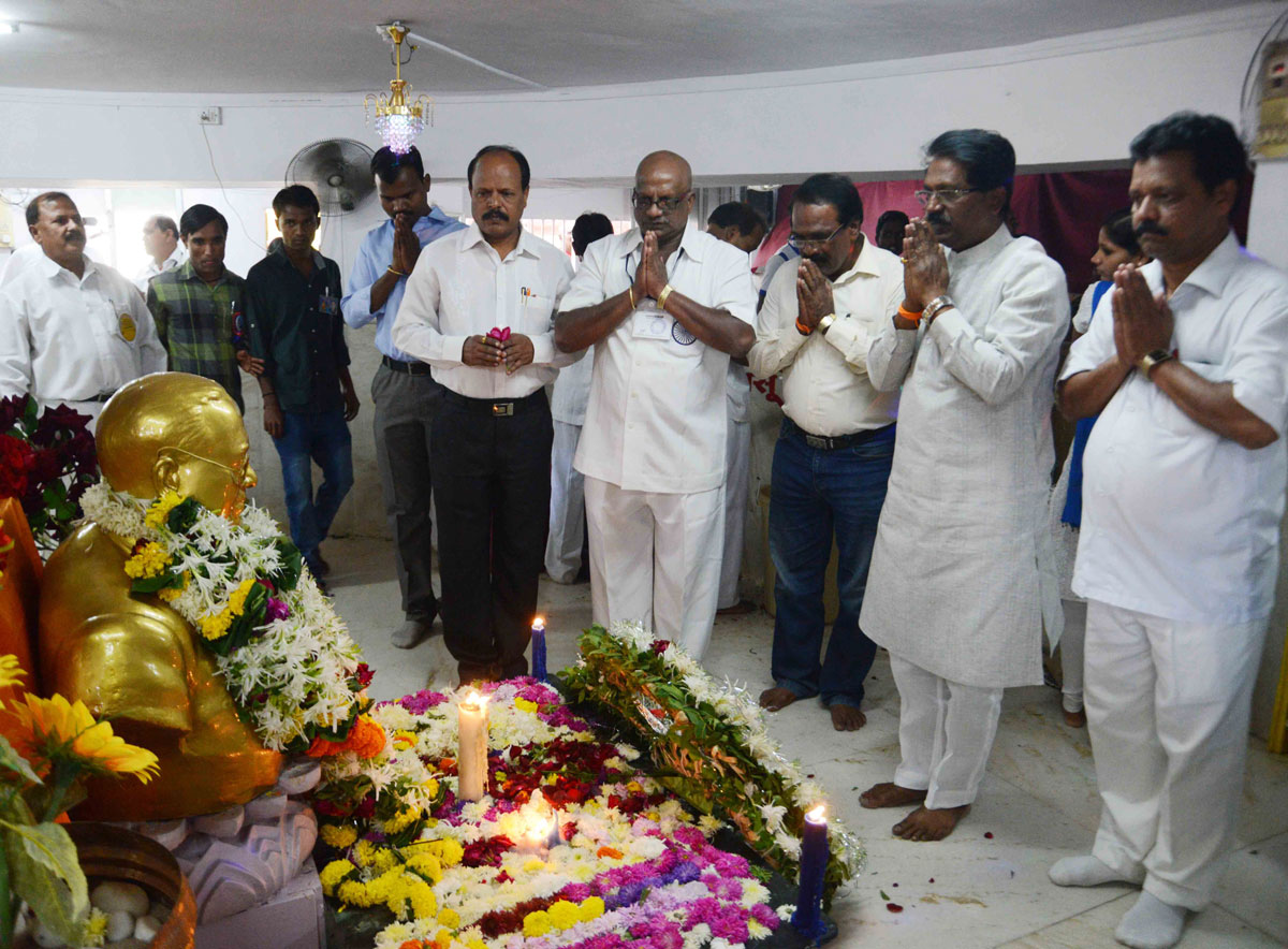 Tribute to Bharat Ratna Dr.Babasaheb Ambedkar on his Mahaparinirvan Din at Chaitya Bhoomi Dadar in Mumbai.