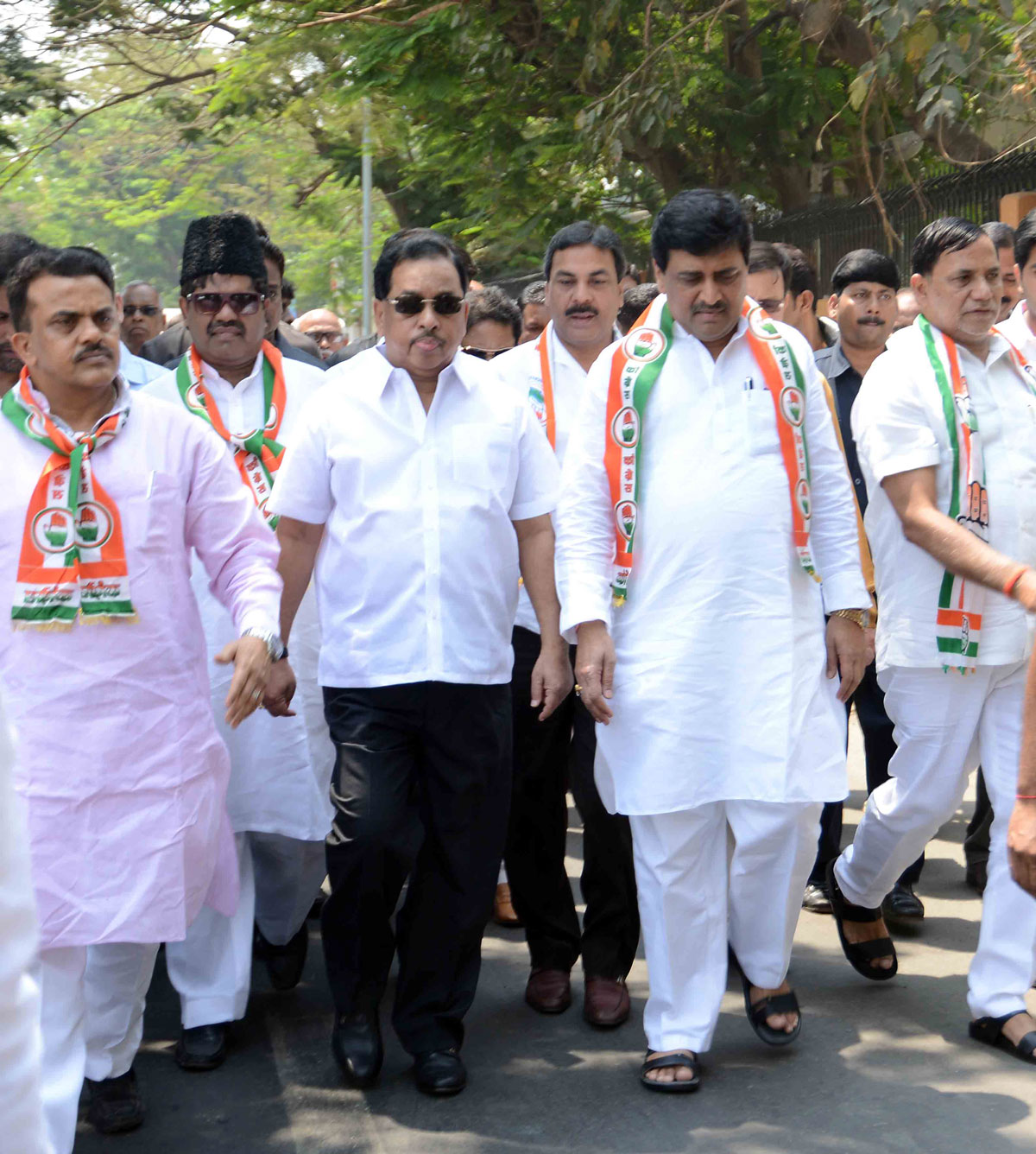 176-Bandra(E) Assembly Constituency Congress Candidate Narayanrao Rane File Nomination Form at Bandra Community Hall.