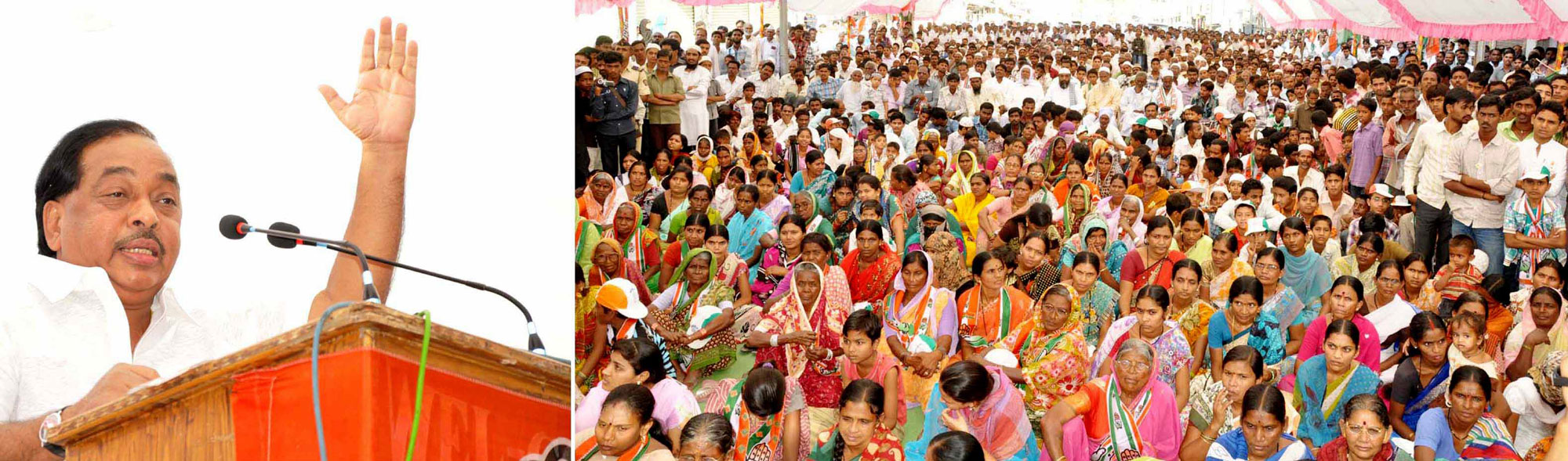 CONGRESS PARTY LEADER'S ELECTION CAMPAIGN ON OCCASION EX.CHIEF MINISTER OF MAHARASHTRA ASHOKRAO CHAVAN,MINISTER NARAYANRAO RANE AT NANDED.