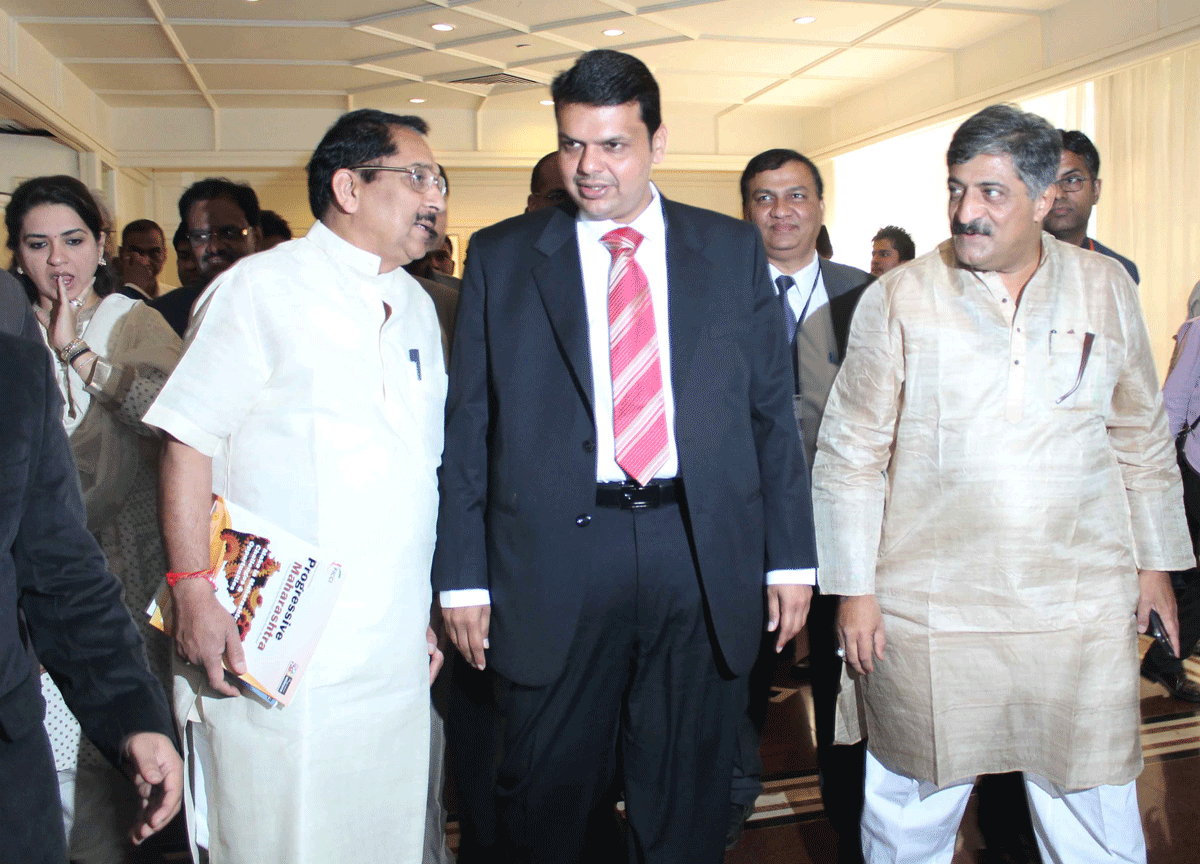 Chief Minister Devendra Fadnavis During 4th Annual Conference Progressive Maharashtra-2015 at Trident.