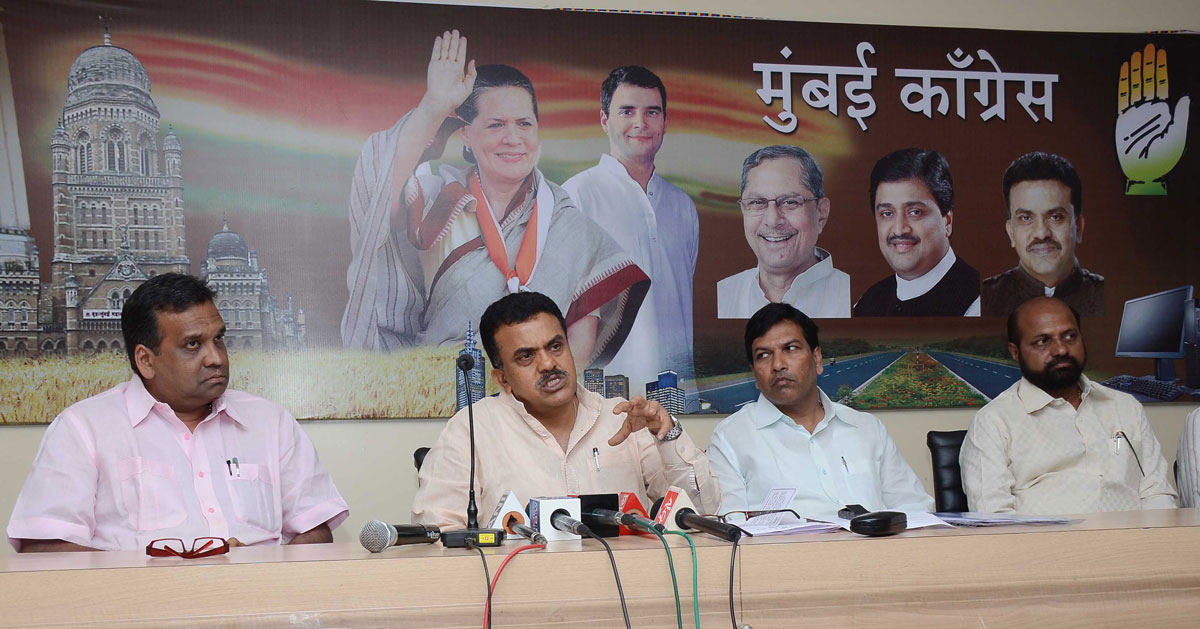 Mumbai Congress President Sanjay Nirupam Press Conference at Rajiv Gandhi Bhavan.