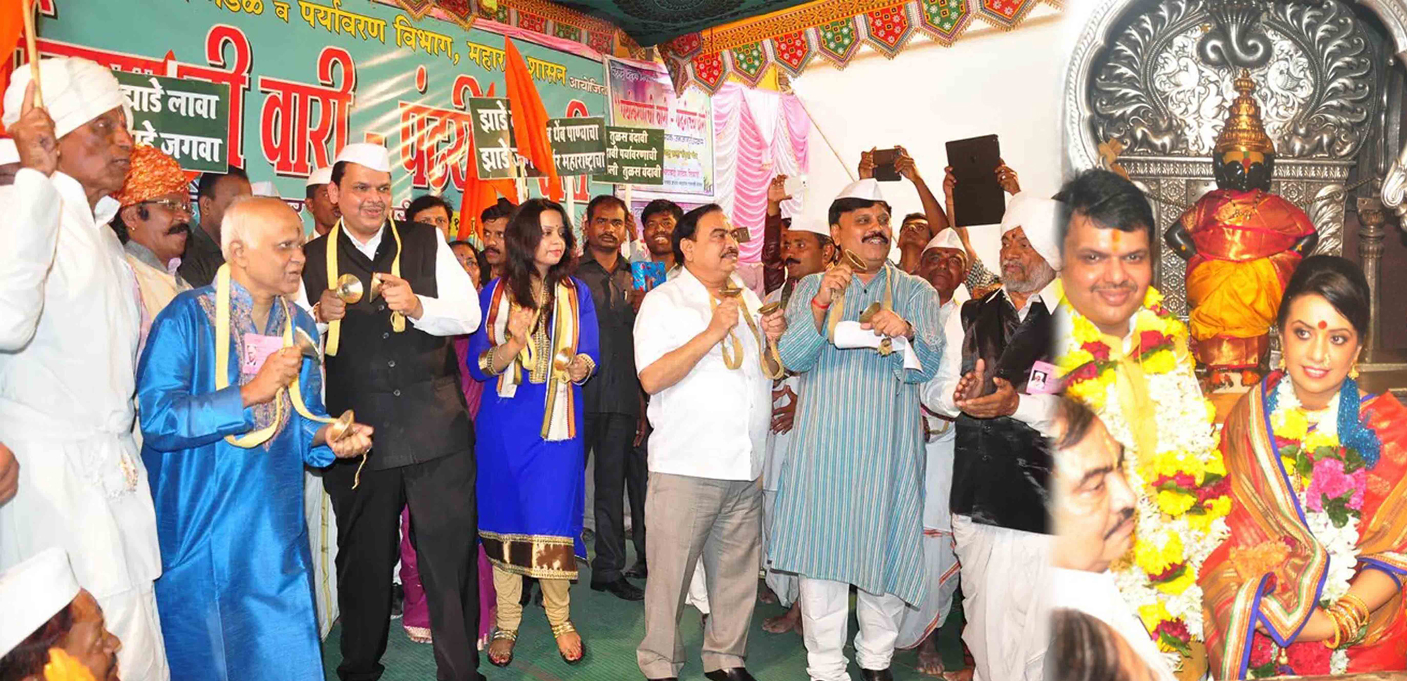 Chief Minister Devendra Fadnavis & Minister Eknathrao Khadse For Vithal Darshan at Pandharpur.