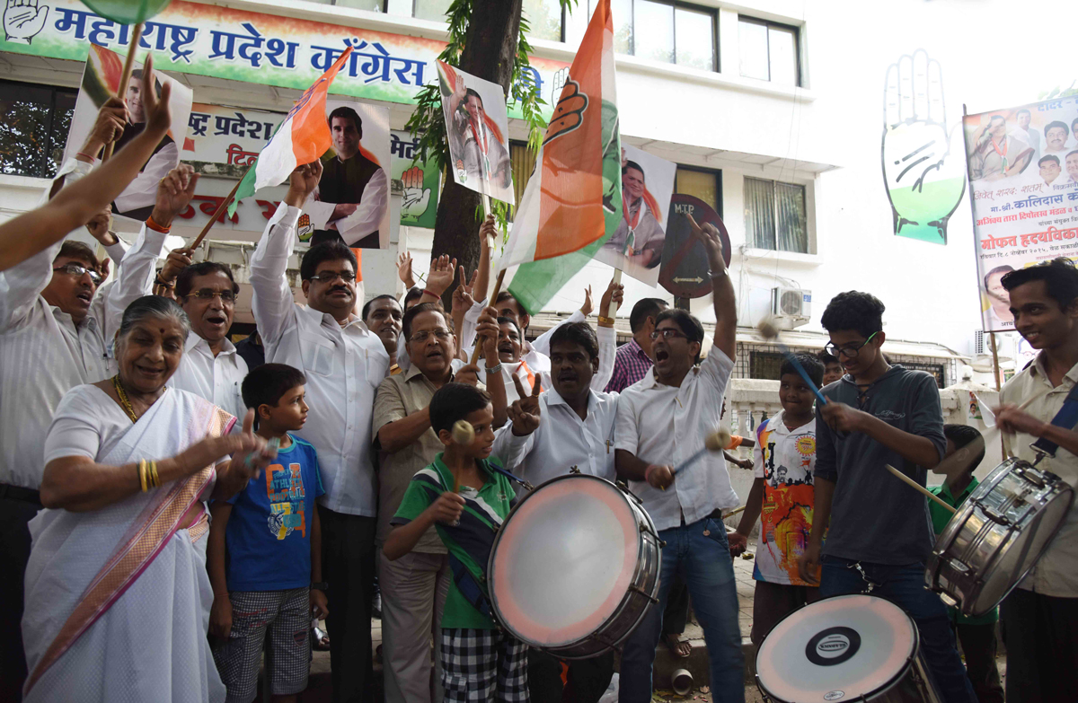 Maharashtra Pradesh Congress Committee Celebrates Victory of Bihar Election at Dadar Tilak Bhavan.
