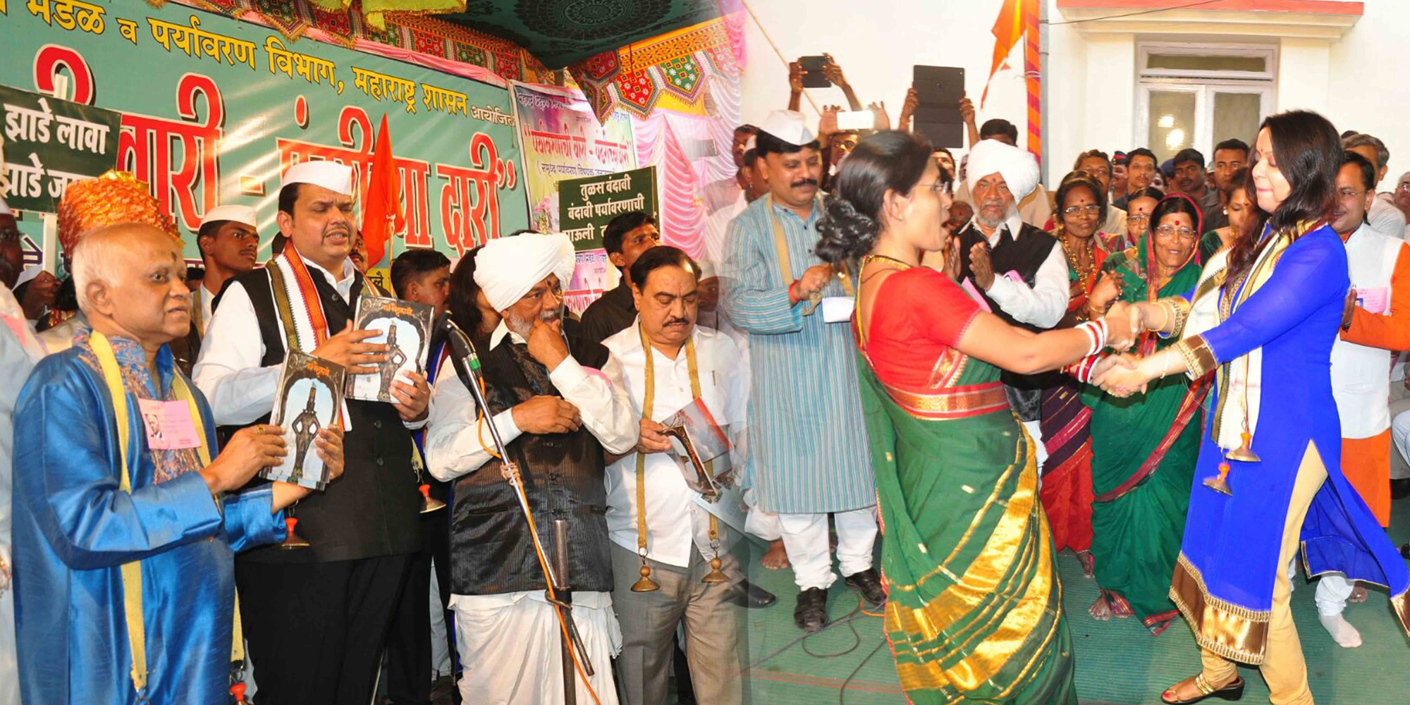 Chief Minister Devendra Fadnavis & Minister Eknathrao Khadse For Vithal Darshan at Pandharpur.
