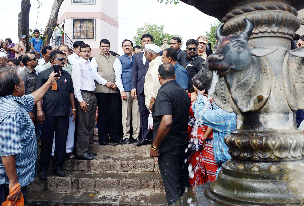 Chief Minister Devendra Fadnavis on Nashik Survey visit before Nashik Kumbha Mela-2015.