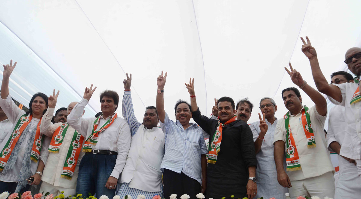 176-Bandra(E) Assembly Constituency Congress-NCP Candidate Narayanrao Rane Central Election Office Inauguration & Rally at Kherwadi Bandra.