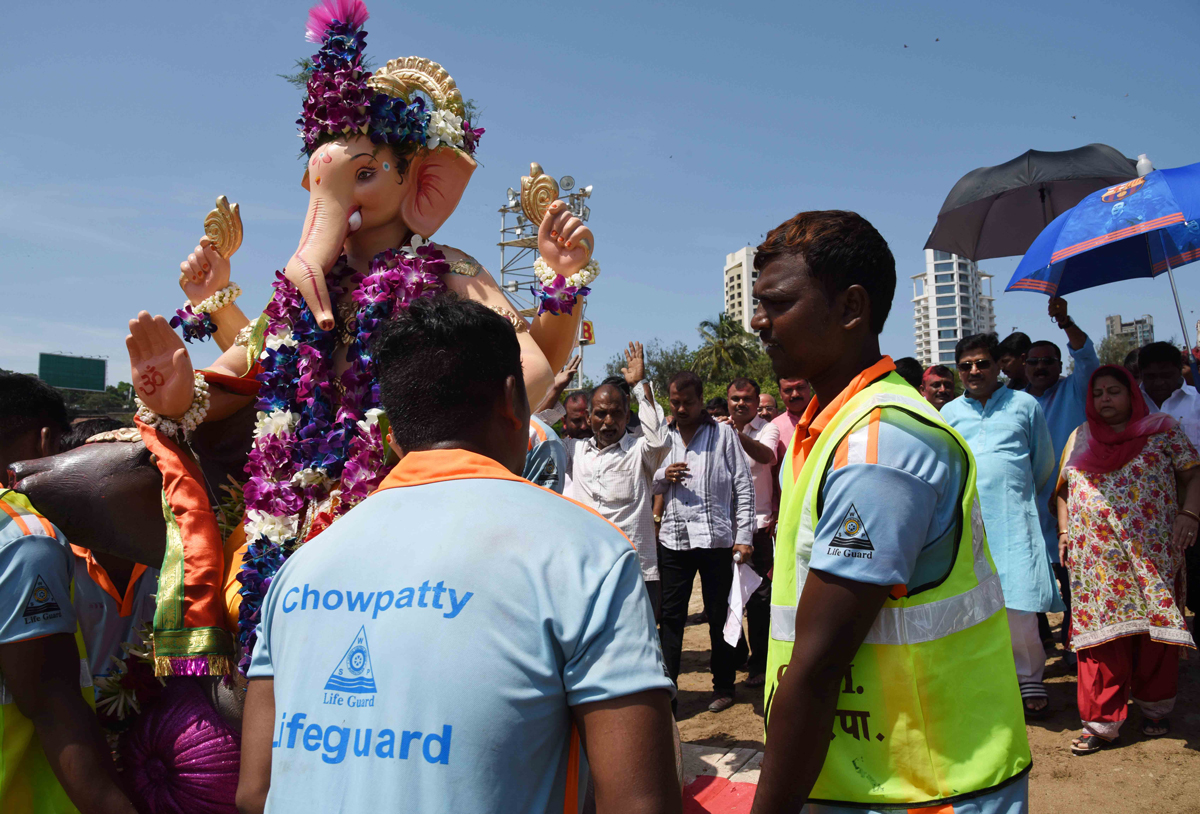 Ganpati Bappa Idol Immersion in Mumbai.