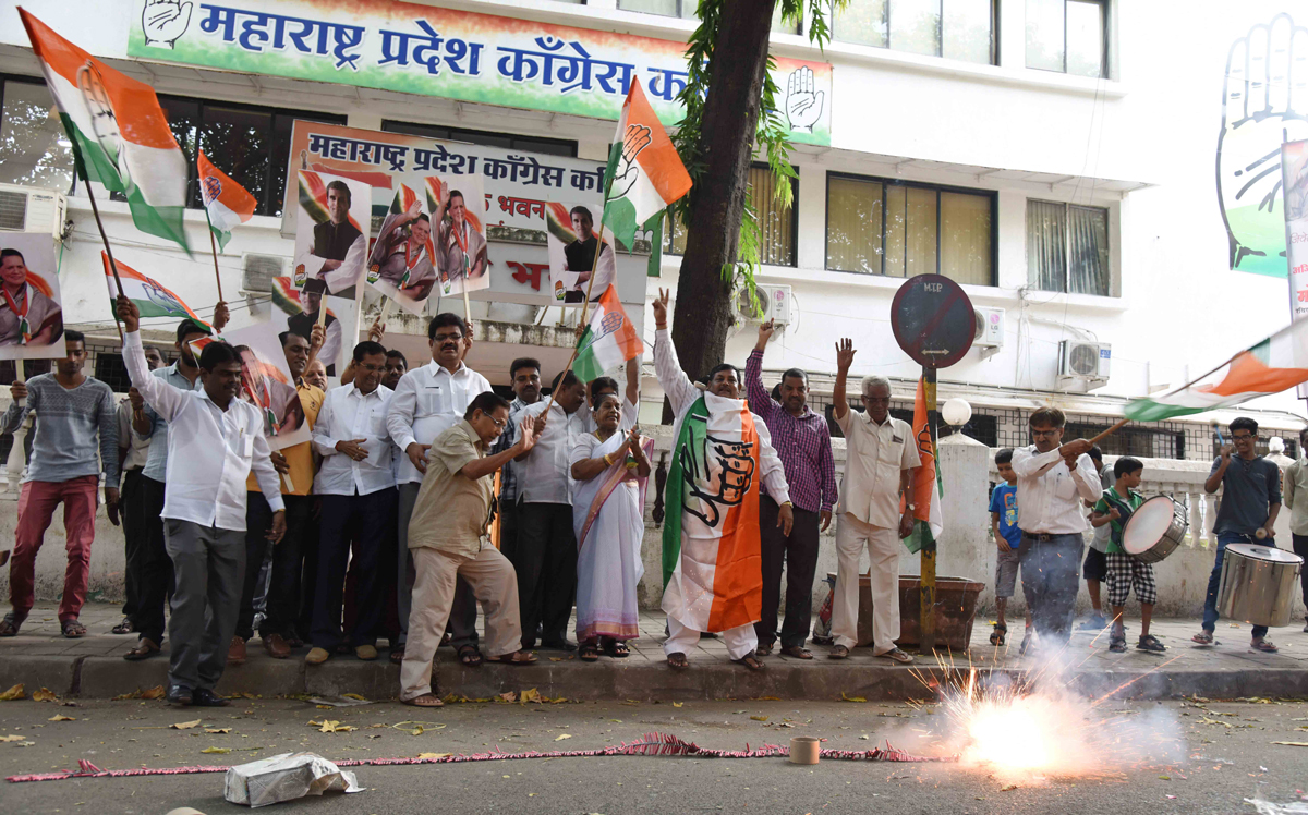 Maharashtra Pradesh Congress Committee Celebrates Victory of Bihar Election at Dadar Tilak Bhavan.