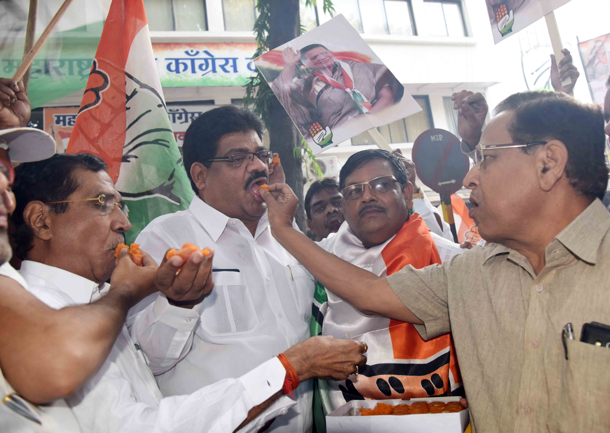 Maharashtra Pradesh Congress Committee Celebrates Victory of Bihar Election at Dadar Tilak Bhavan.