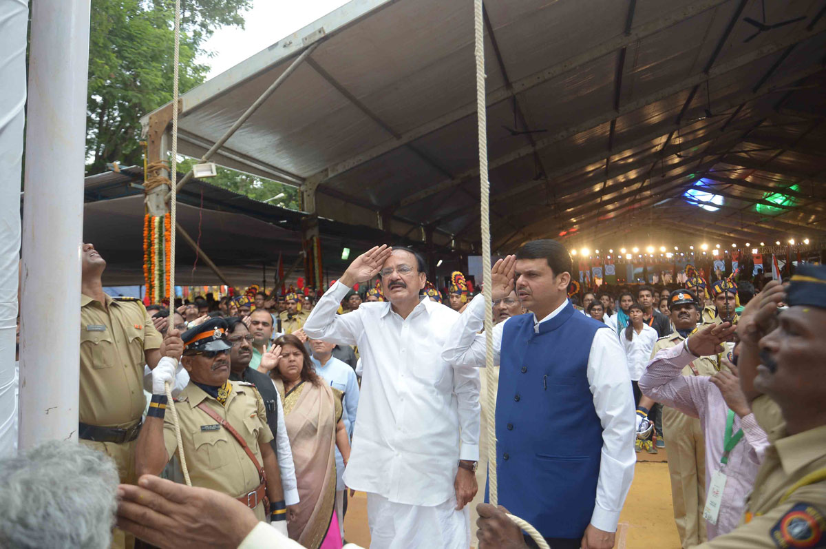 August Kranti Din in Mumbai at August Kranti Maidan.