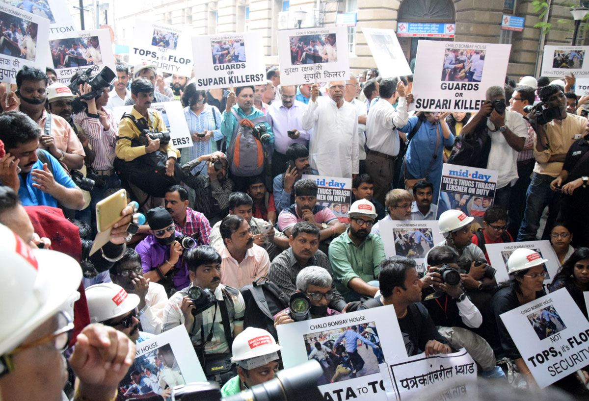 Photojournalist-Journalist Protest March on Bombay House in Mumbai.