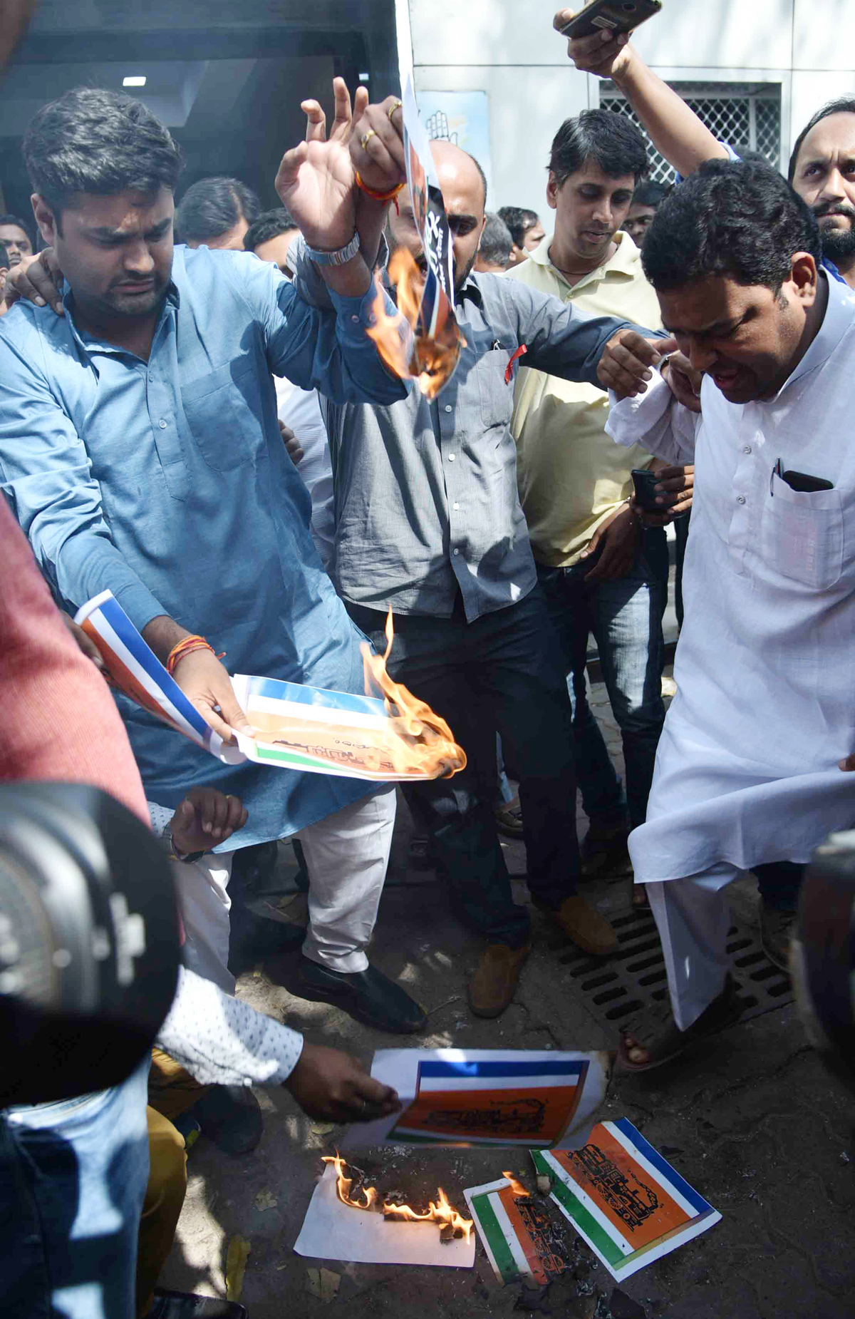 Youth Congress Protest against Attack on Mumbai Congress Office Rajiv Gandhi Bhavan by MNS Party Workers at Azad Maidan CST Mumbai.