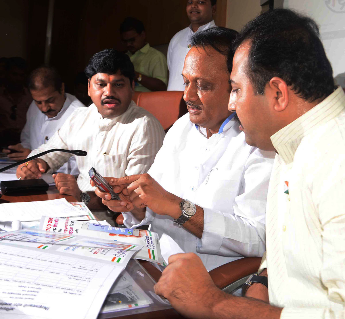 Launch of NCP Youth Congress Website by NCP Leader Ajit Pawar at NCP Bhavan.