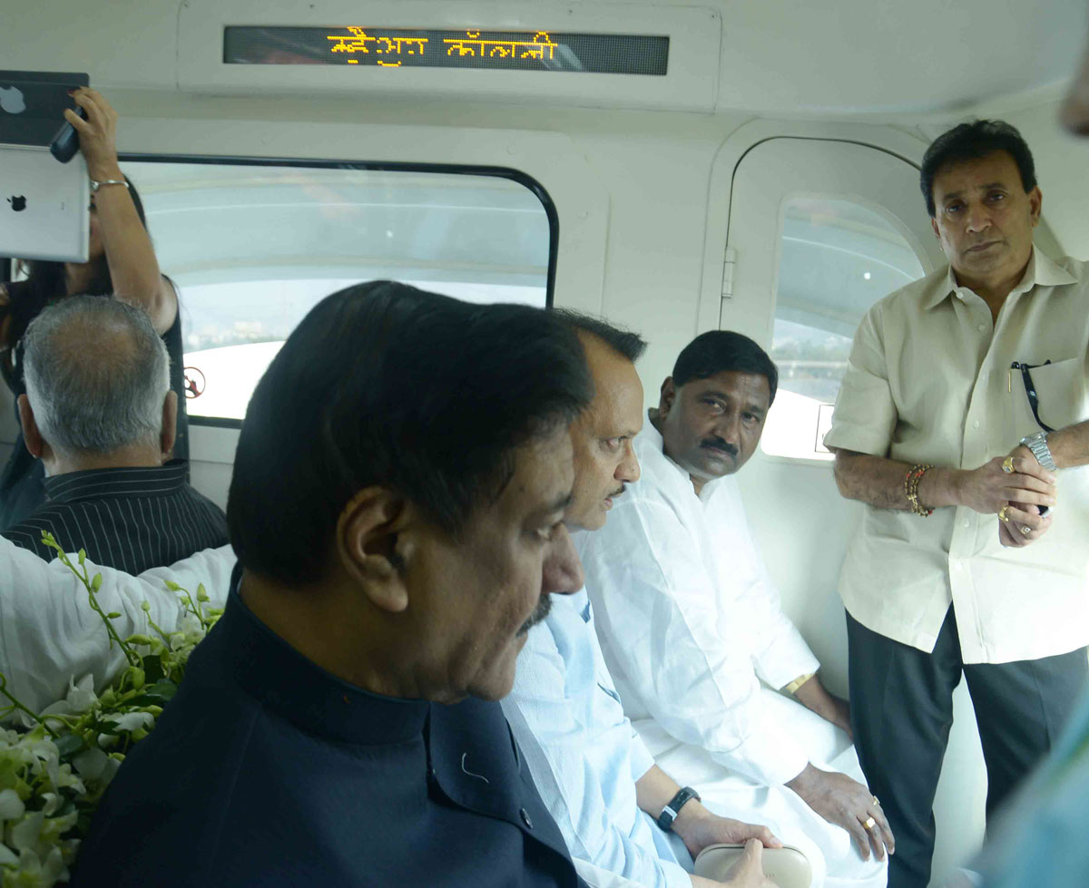 India's first" MONORAIL" inauguration in Mumbai by Chief Minister Prithviraj Chavan.