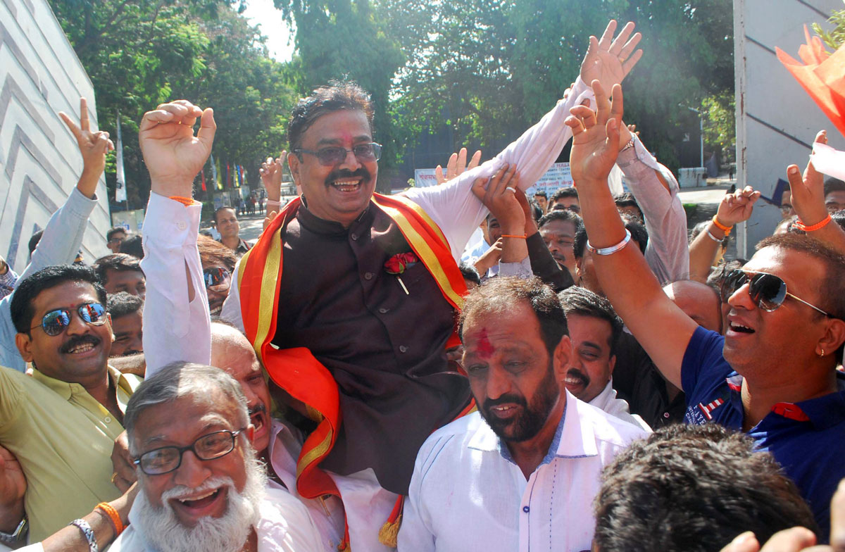 Mahayuti Shivsena Candidate Gajanan Kirtikar.