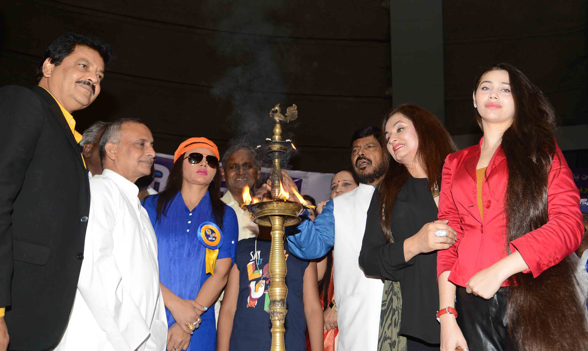 RPI Chief & MP Ramdas Athawale on 125th Yrs. Birth Anniversary of Vishwaratna Dr.Babasaheb Ambedkar Organized "Rashtriya Samata Sammelan" At Talkatora Stadium New Delhi.