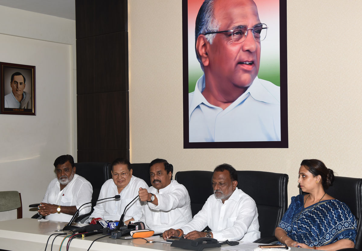 NCP Maharashtra Pradesh President Sunil Tatkare Press Conference at NCP Bhavan Nariman Point.