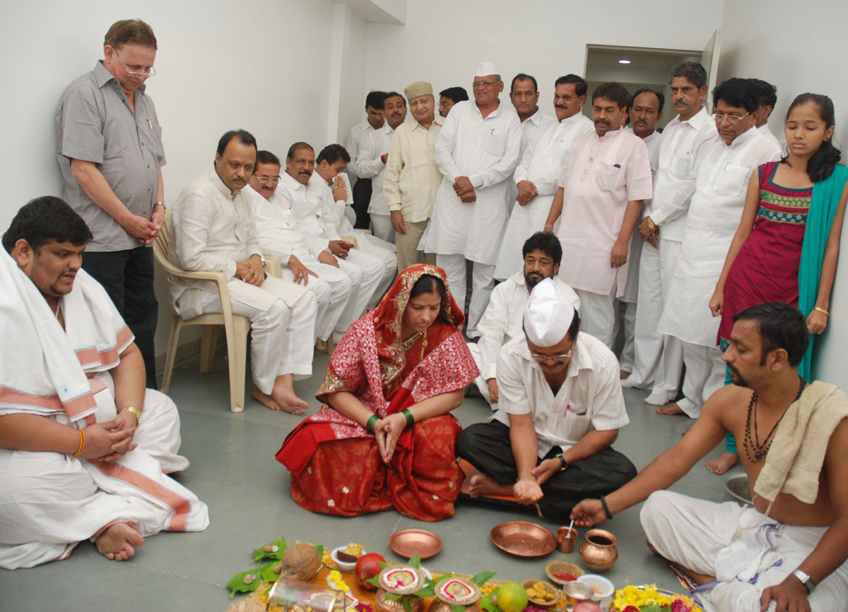 EX.DY.CHIEF MINISTER AJIT PAWAR & NCP PRADESH PRESIDENT MADHUKARRAO PICHAD IN NCP BHAVAN.